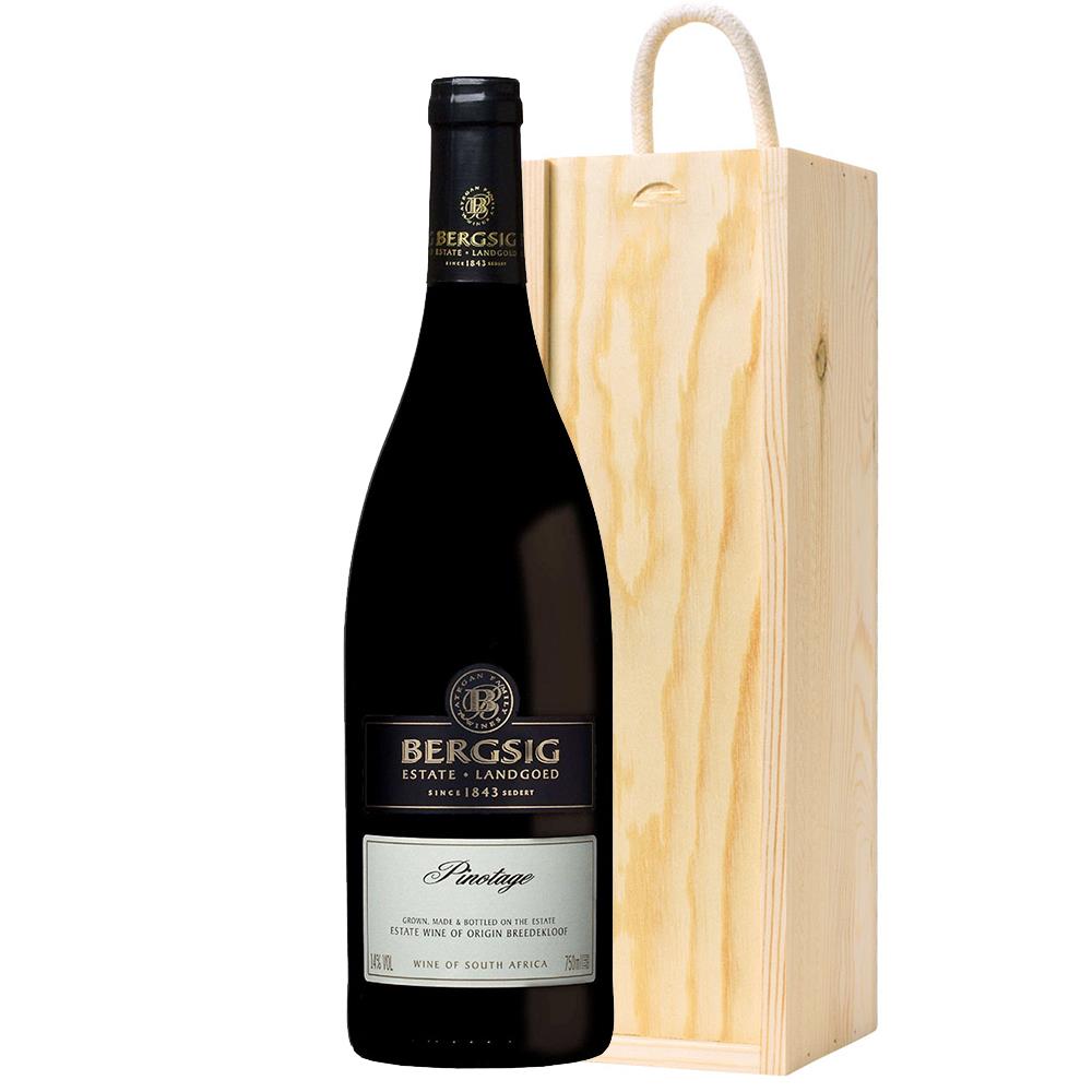Bergsig Estate Pinotage in Wooden Sliding lid Gift Box